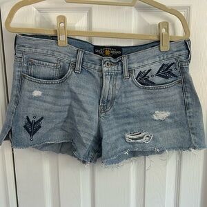 Mid rise jean shorts